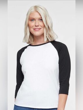 LAT Women's Baseball Fine Jersey Three-Quarter Sleeve Tee